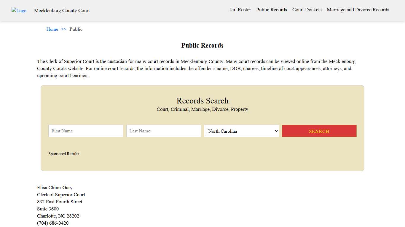 Public Records Mecklenburg County Court
